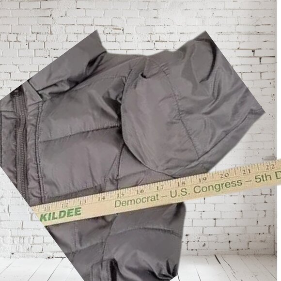 New York & Company Winter Jacket Gray Zip Front Pillow Collar No Belt - Picture 7 of 9